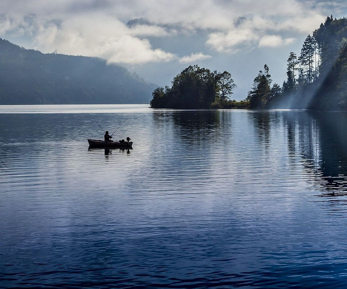 Casting a line across pristine alpine waters